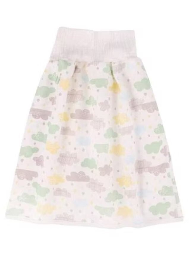 2-Piece Toddler Training Waterproof Diaper Skirt For Baby Girls - Multicolour