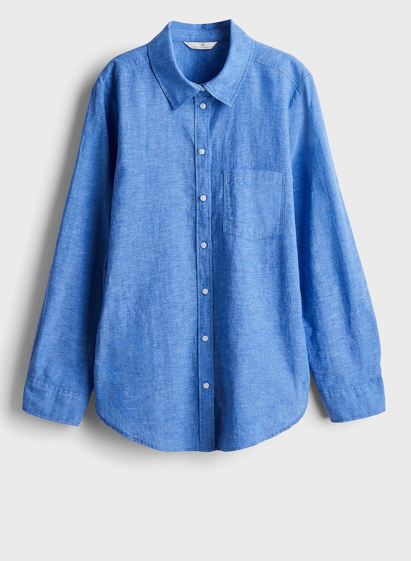 Linen-Blend Shirt