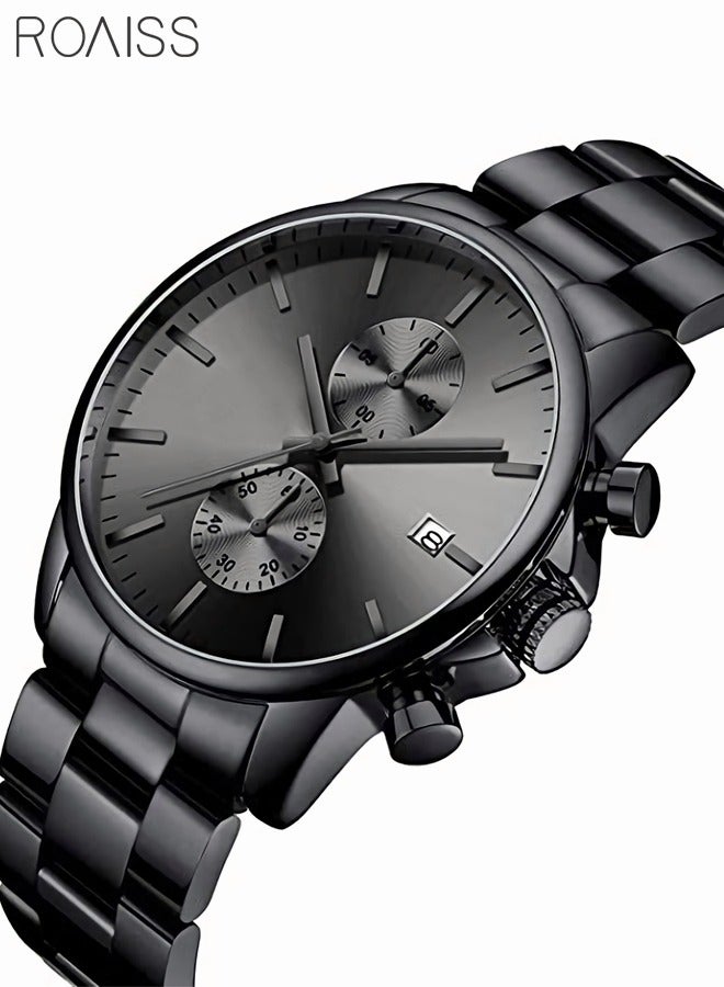 Fashion Business Men's Watch with Stainless Steel Waterproof Chronograph Quartz Watch