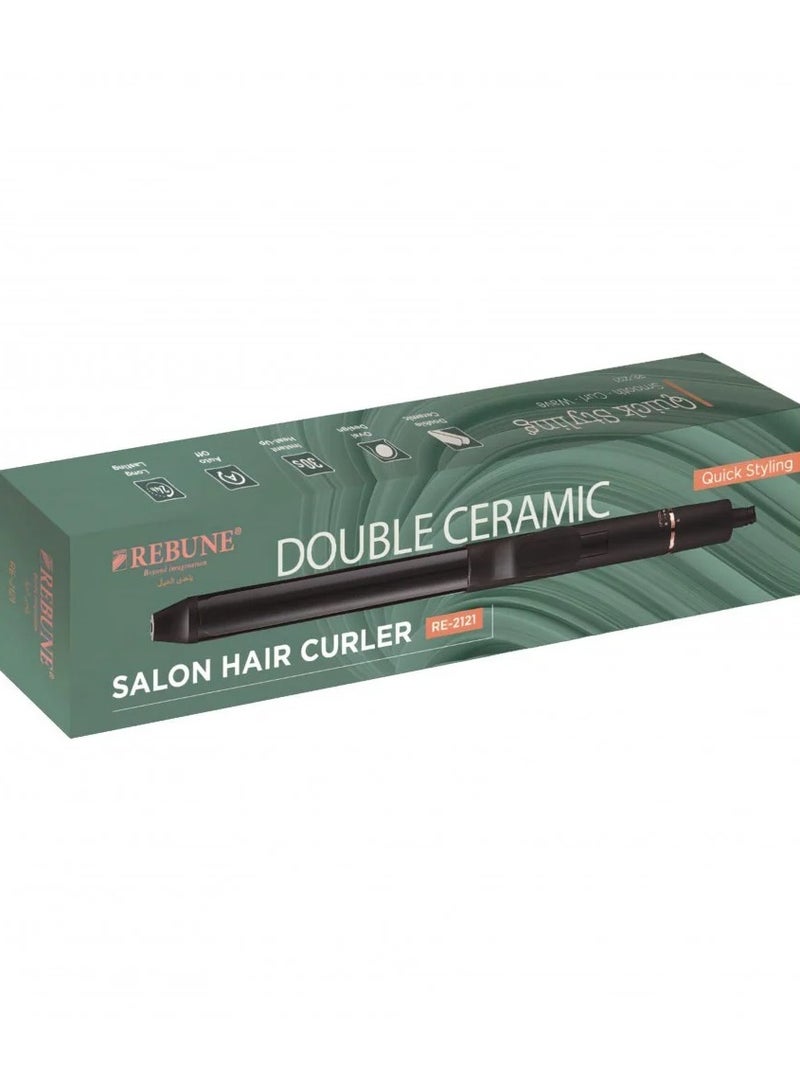 Salon Professional Double Ceramic Hair Curler Stylishly  25ml - RE-2121 25mm