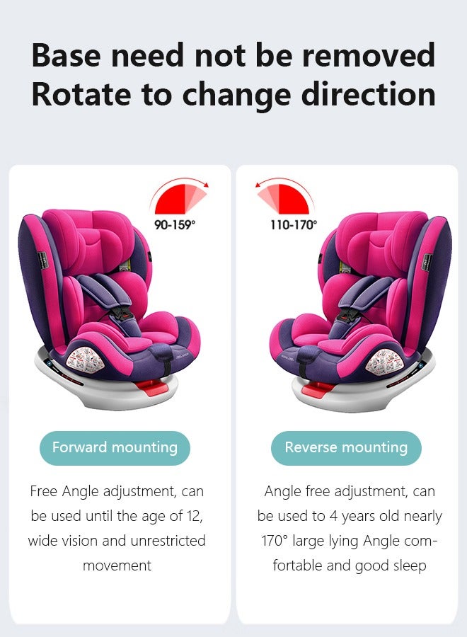 Portable infant car seat with full body support cushion, swivel all-in-one car seat, 360° rotation for newborns 0-12 years old