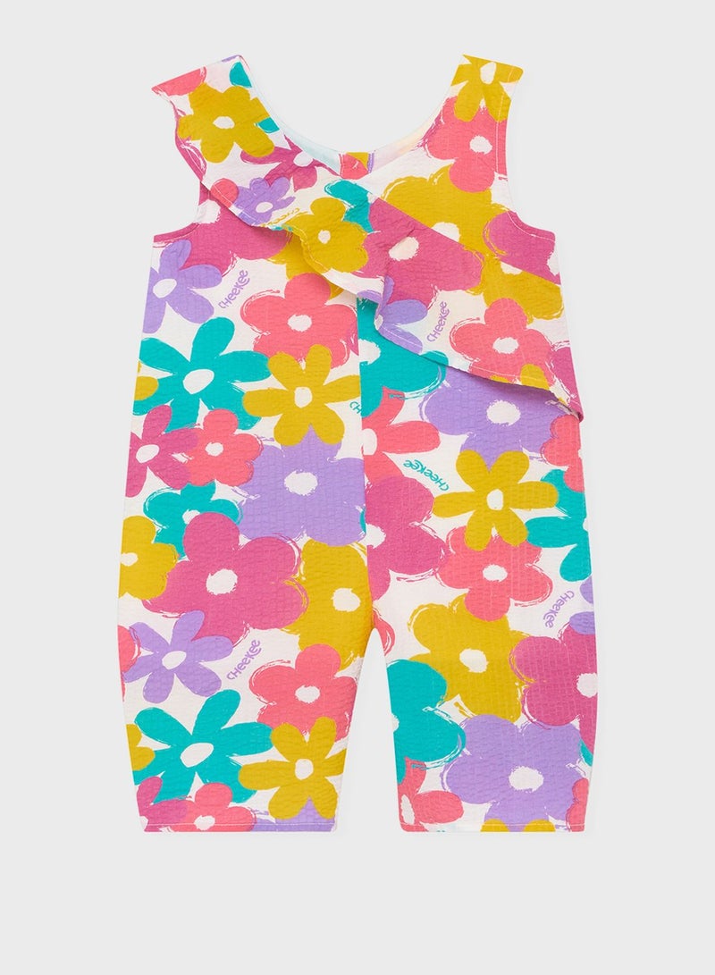 Kids Floral Print Jumpsuit