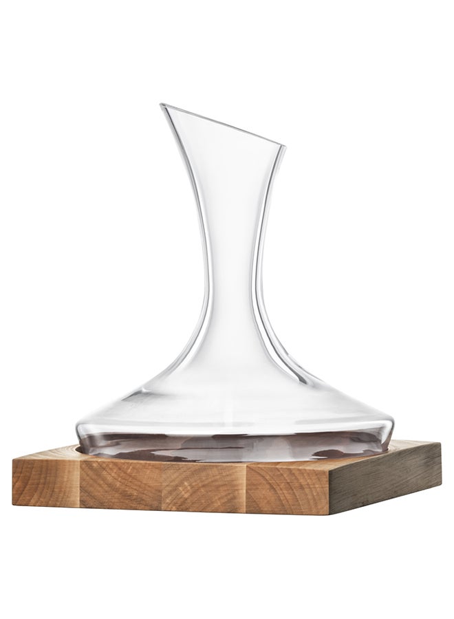 Elegant Contemporary Decanter With Base Clear/Brown 20 x 24cm