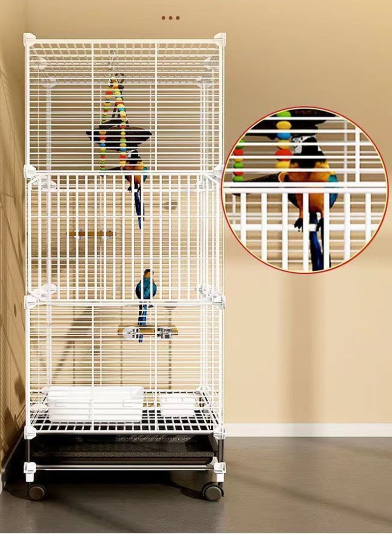 Clear Transparent Bird Cage for Optimal Visibility and Convenience  L 75*37*125