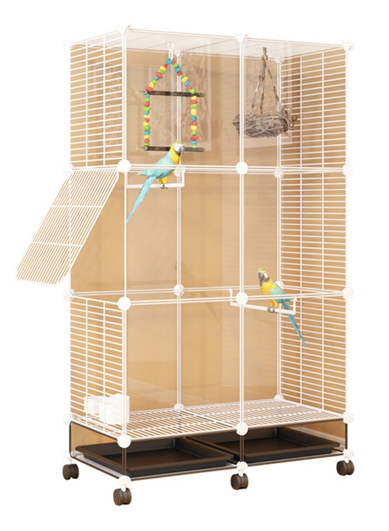 Clear Transparent Bird Cage for Optimal Visibility and Convenience  L 75*37*125