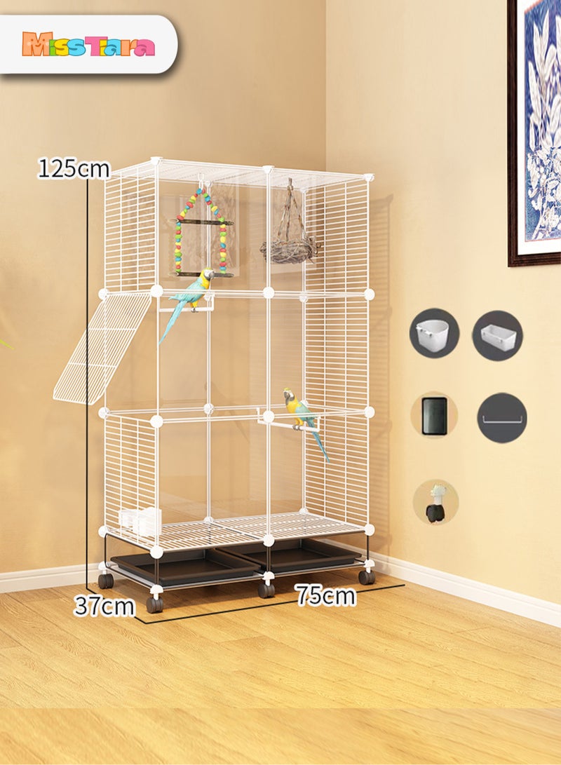 Clear Transparent Bird Cage for Optimal Visibility and Convenience  L 75*37*125