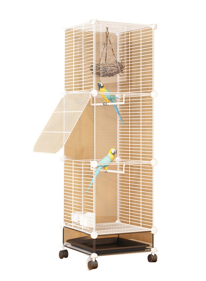 Clear Transparent Bird Cage for Optimal Visibility and Convenience  S 37*37*125
