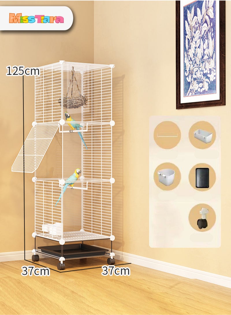 Clear Transparent Bird Cage for Optimal Visibility and Convenience  S 37*37*125