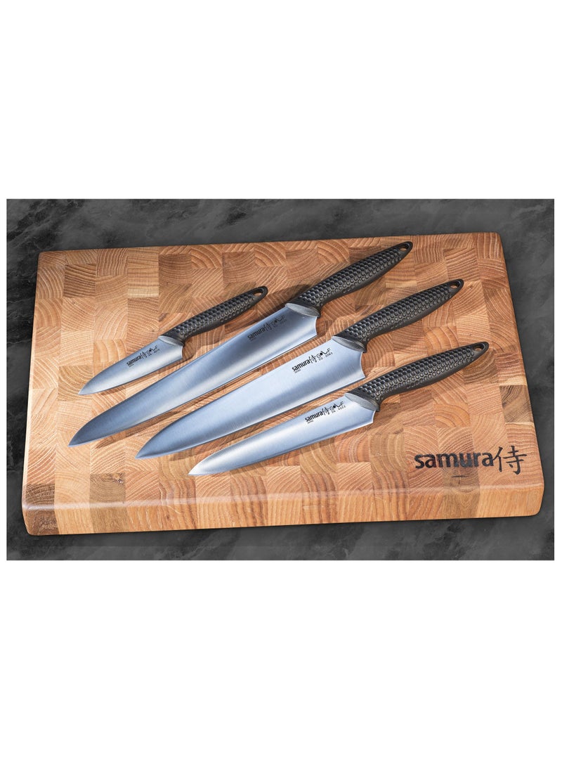 Samura Golf Set of 4 Kitchen Knives | Paring Knife, Utility Knife, Slicing Knife, Chef's Knife | Lightweight | Polypropylene Handle | Stainless Steel Blade | Corrosion Resistant | Manganese Coating