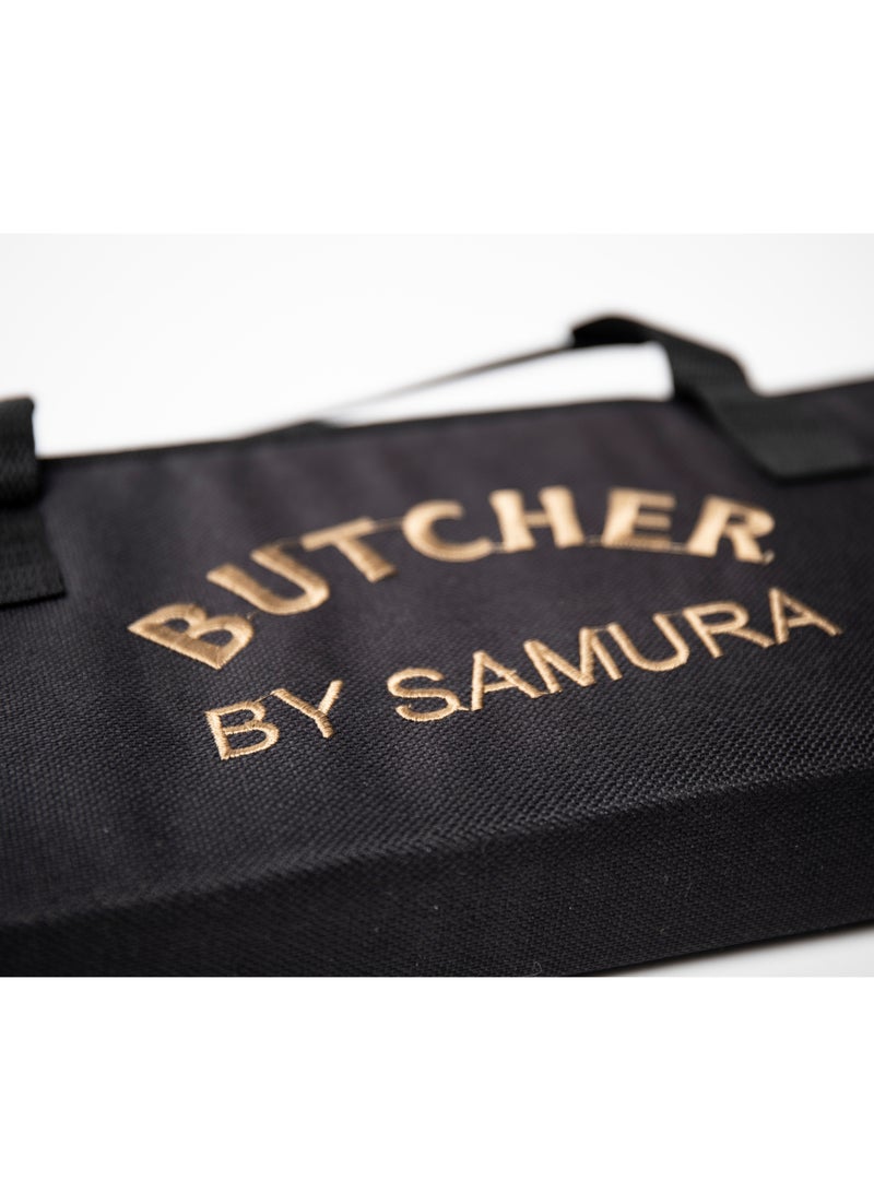 Samura Butcher Kitchen Knives Set of 2 | Skinning Knife, Butcher Knife, Honing Rod, Bag | AUS-8 Stainless Steel Blades | Professional Grade | Precision Cutting | Hardness 58-59 HRC | Anti Slip