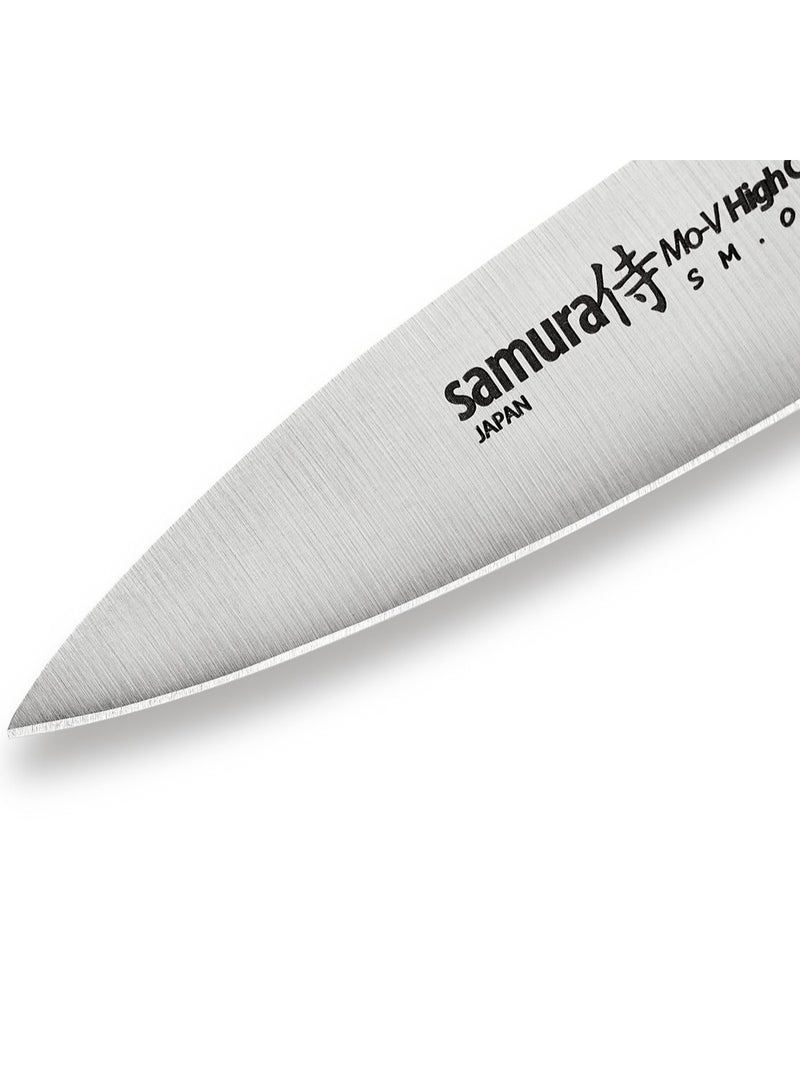 Samura MO-V Paring Knife | 3.5 Inch Blade | G-10 Handle with Stainless Steel Bolster | Single-Layer Molybdenum-Vanadium Steel | Precision Cutting | Corrosion Resistant