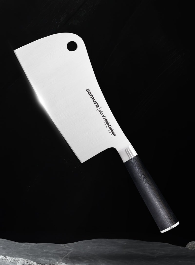 Samura MO-V Cleaver | 7 Inch Blade | G-10 Handle with Stainless Steel Bolster | Single-Layer Molybdenum-Vanadium Steel | Precision Cutting | Corrosion Resistant