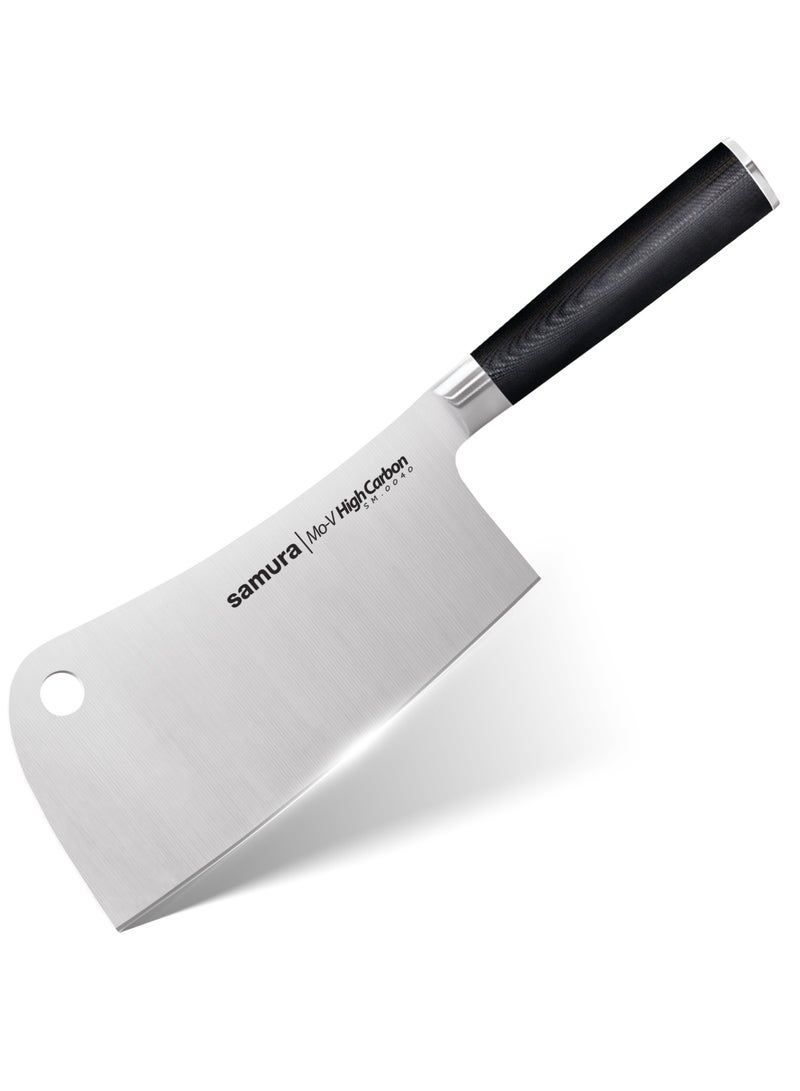 Samura MO-V Cleaver | 7 Inch Blade | G-10 Handle with Stainless Steel Bolster | Single-Layer Molybdenum-Vanadium Steel | Precision Cutting | Corrosion Resistant