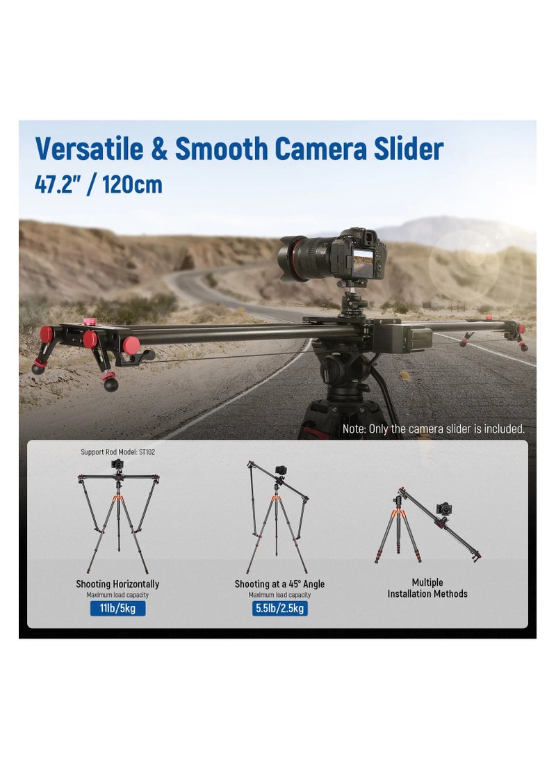 NEEWER ER1 120CM CARBON FIBER MOTORIZED CAMERA SLIDER WITH APP CONTROL & REMOTE