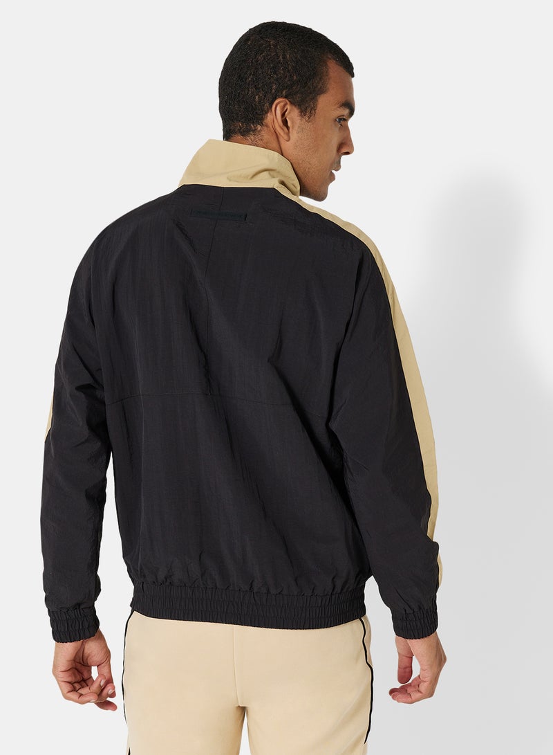 Relaxed Colorblock Jacket Black/Beige