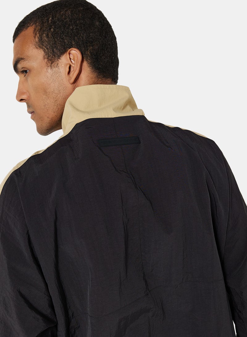 Relaxed Colorblock Jacket Black/Beige