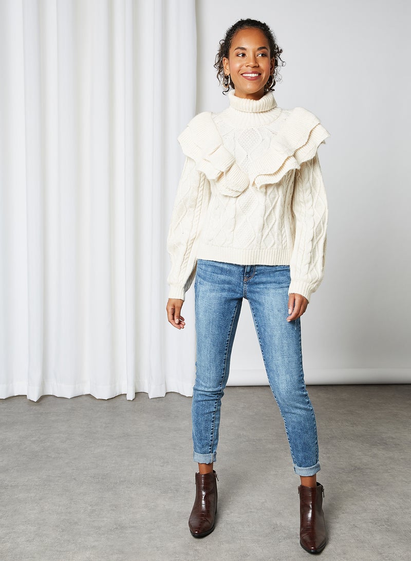 Turtle Neck Choko Sweater Eggnog