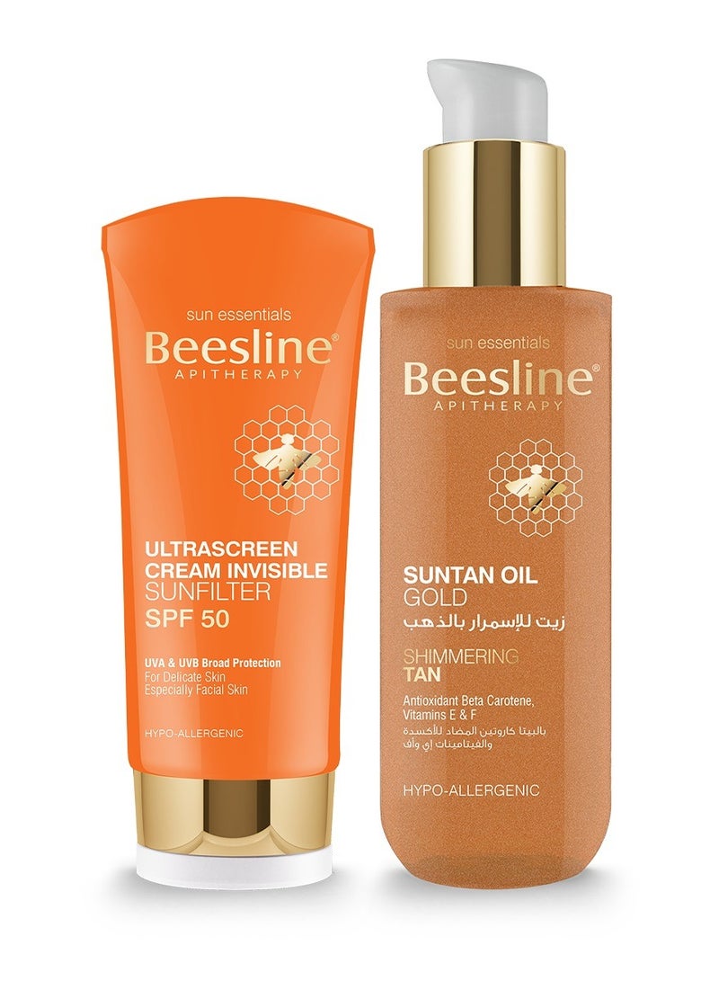 Ultrascreen Cream Invisible SPF50 + Suntan Oil Gold 60ML + 200MLml