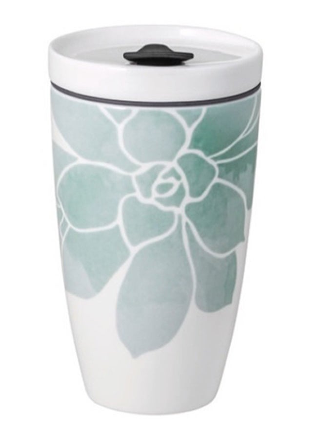 Coffee To Go Mug With Lid White/Green/Black