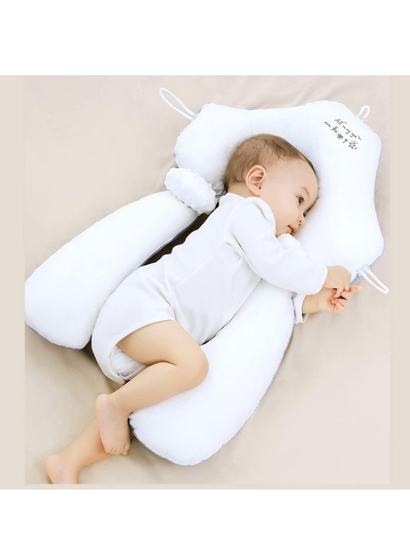 Infant Head Shaping Pillow Correction for Startling and Deviation Dual Use for Winter and Summer Adjustable Drawstring Machine Washable  For Babies 0 to 36 Months