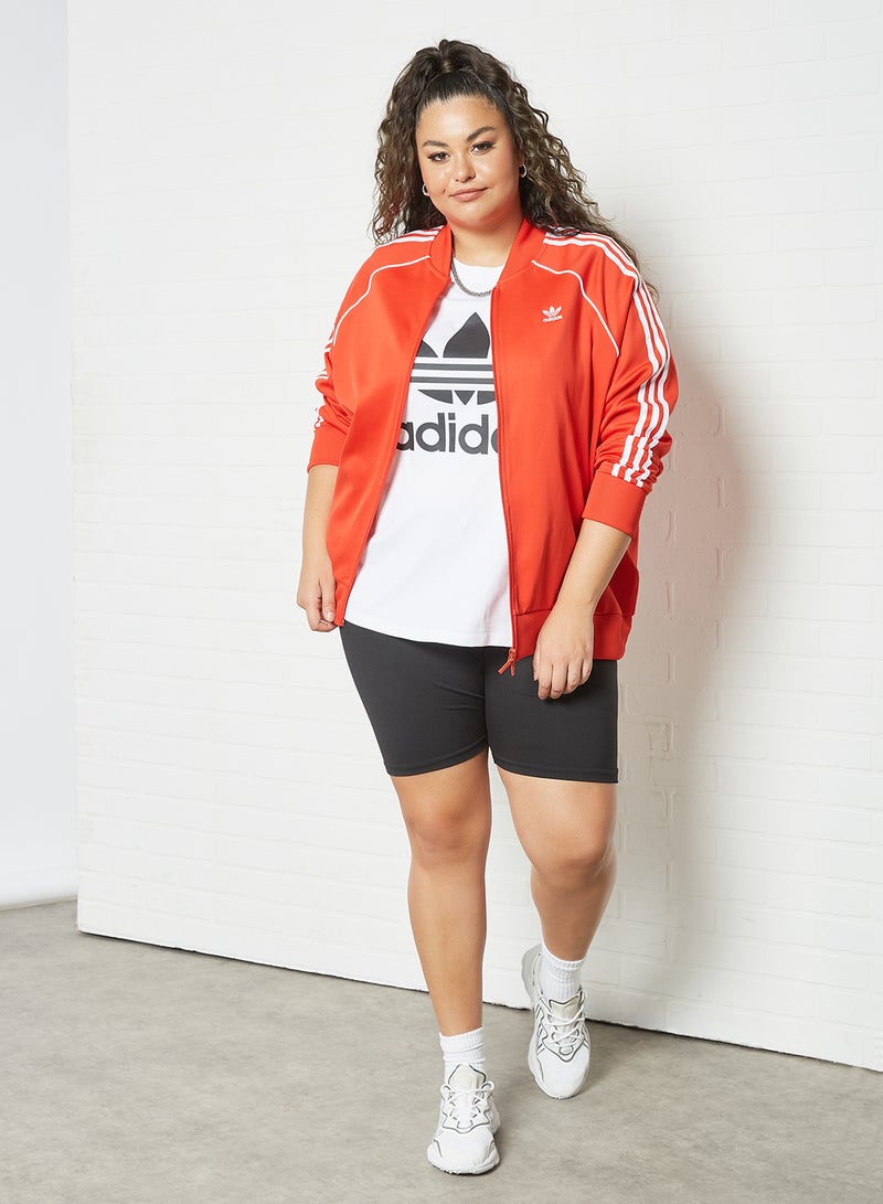 Plus Size Primeblue SST Track Jacket Red