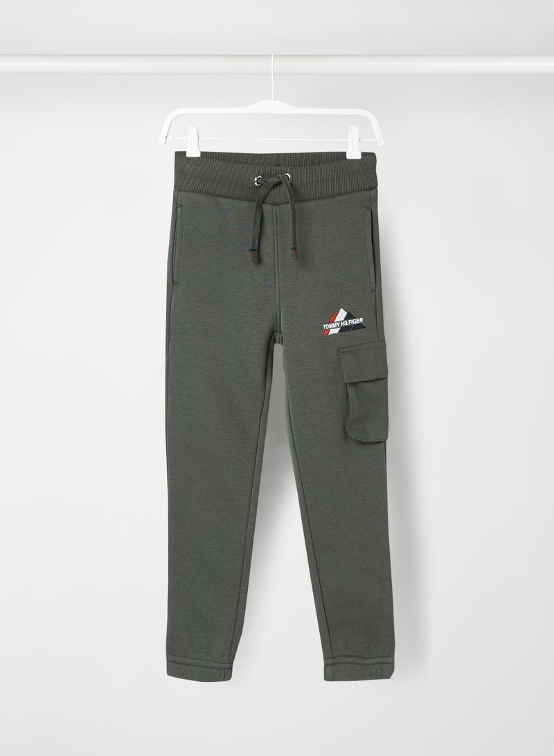 Kids Utility Cargo Sweatpants Green