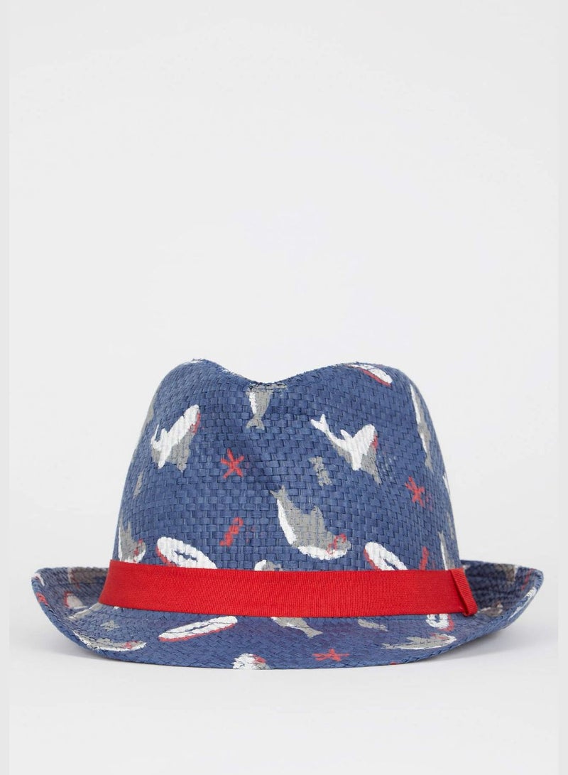 Shark Print Felt Hat