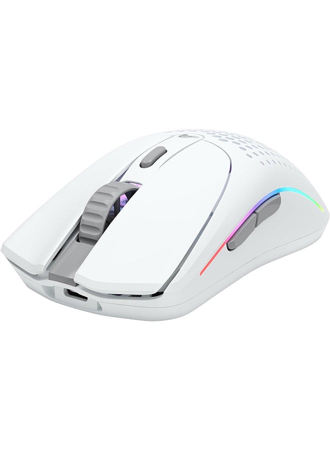Model O 2 Wireless RGB Gaming Mouse, Ultralight 68-gram Weight, 26,000 DPI BAMF 2.0 Sensor, Hybrid 2.4 Ghz / BT, 210-hour Max Battery Life, Vibrant RGB Lighting, White | GLO-MS-OWV2-MW