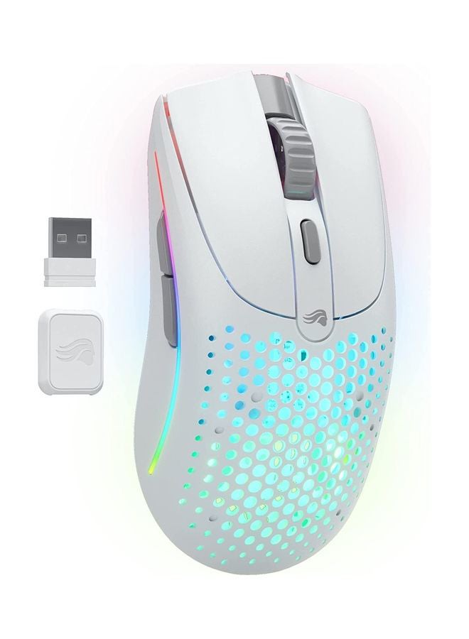 Model O 2 Wireless RGB Gaming Mouse, Ultralight 68-gram Weight, 26,000 DPI BAMF 2.0 Sensor, Hybrid 2.4 Ghz / BT, 210-hour Max Battery Life, Vibrant RGB Lighting, White | GLO-MS-OWV2-MW