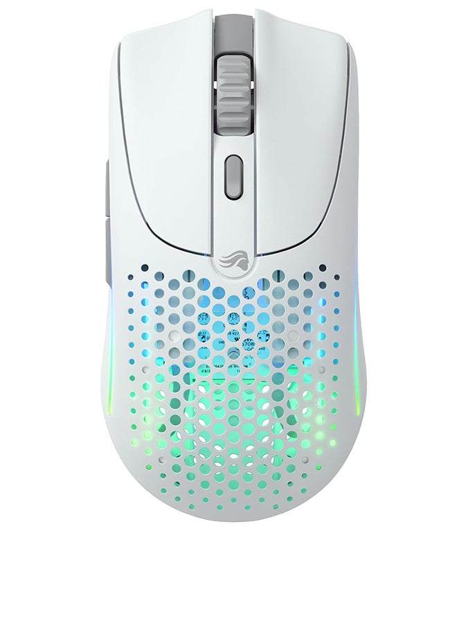 Model O 2 Wireless RGB Gaming Mouse, Ultralight 68-gram Weight, 26,000 DPI BAMF 2.0 Sensor, Hybrid 2.4 Ghz / BT, 210-hour Max Battery Life, Vibrant RGB Lighting, White | GLO-MS-OWV2-MW