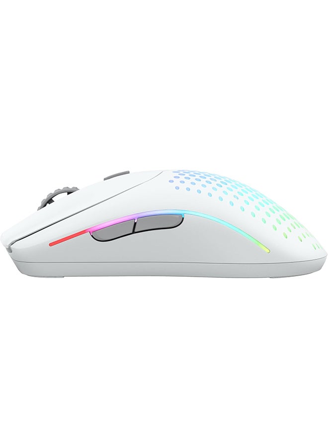 Model O 2 Wireless RGB Gaming Mouse, Ultralight 68-gram Weight, 26,000 DPI BAMF 2.0 Sensor, Hybrid 2.4 Ghz / BT, 210-hour Max Battery Life, Vibrant RGB Lighting, White | GLO-MS-OWV2-MW
