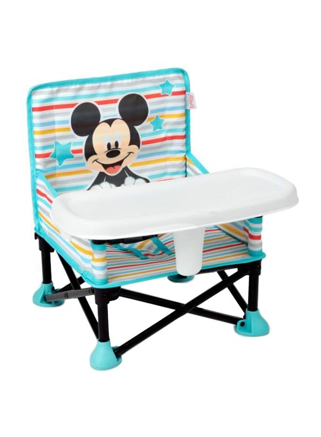 Mickey Mouse Pop ‘N Sit Portable Booster Seat – 3-in-1 Floor Seat, Feeding Seat with Tray, and Toddler Booster, for Babies 6 Months to 3 Years