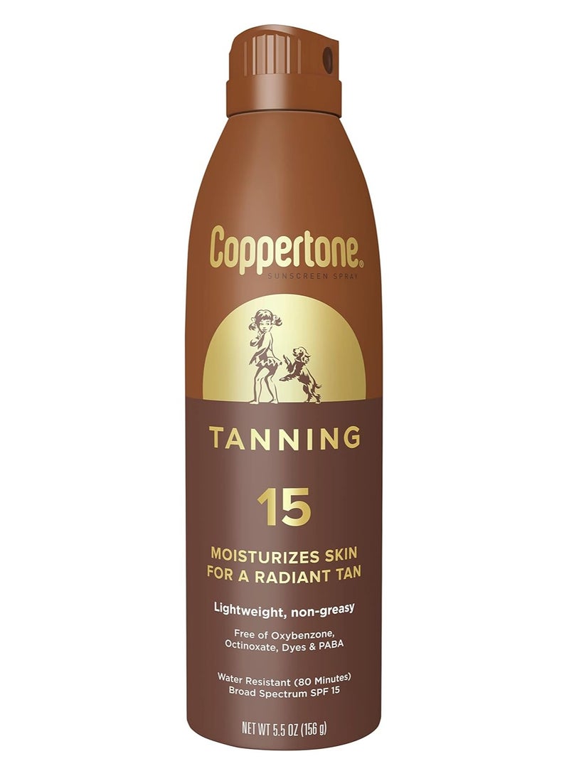 Coppertone Tanning Dry Oil Sunscreen Continuous Spray SPF 15 5.5 Ounce