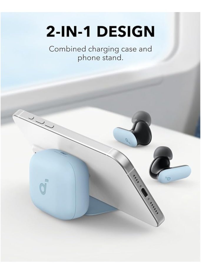 R50i Noise Cancelling Earbuds, Strong And Smart Noise Cancelling, Powerful Bass, 45H Playtime, 2-in-1 Case And Phone Stand, IP54, Wireless Earbuds, Bluetooth 5.4, App Control Blue