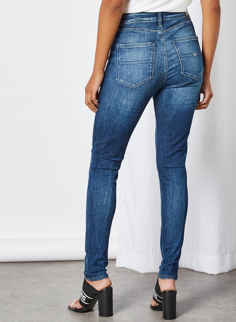 High Rise Super Skinny Jeans Blue