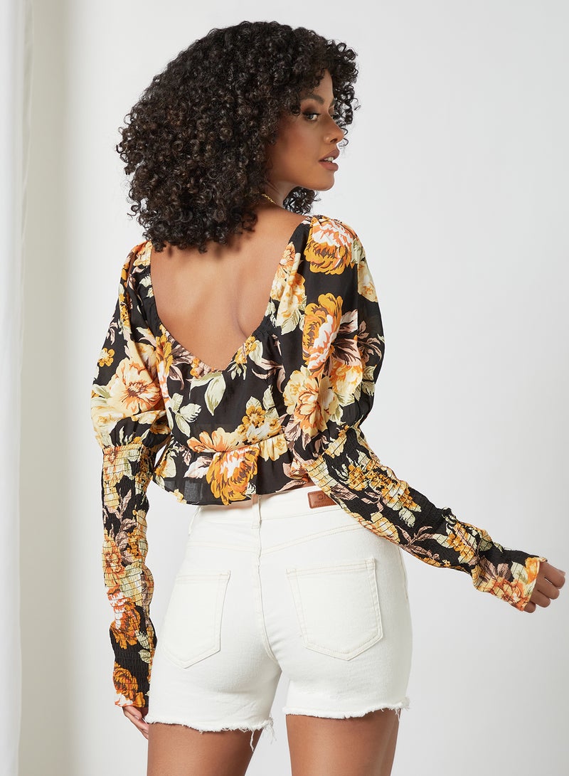 Floral Print Crop Top Multicolour