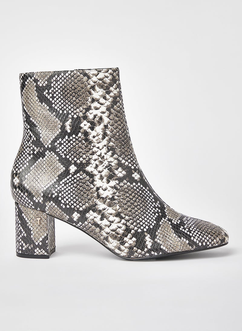 Neomy Snakeskin Print Ankle Boots Multicolour