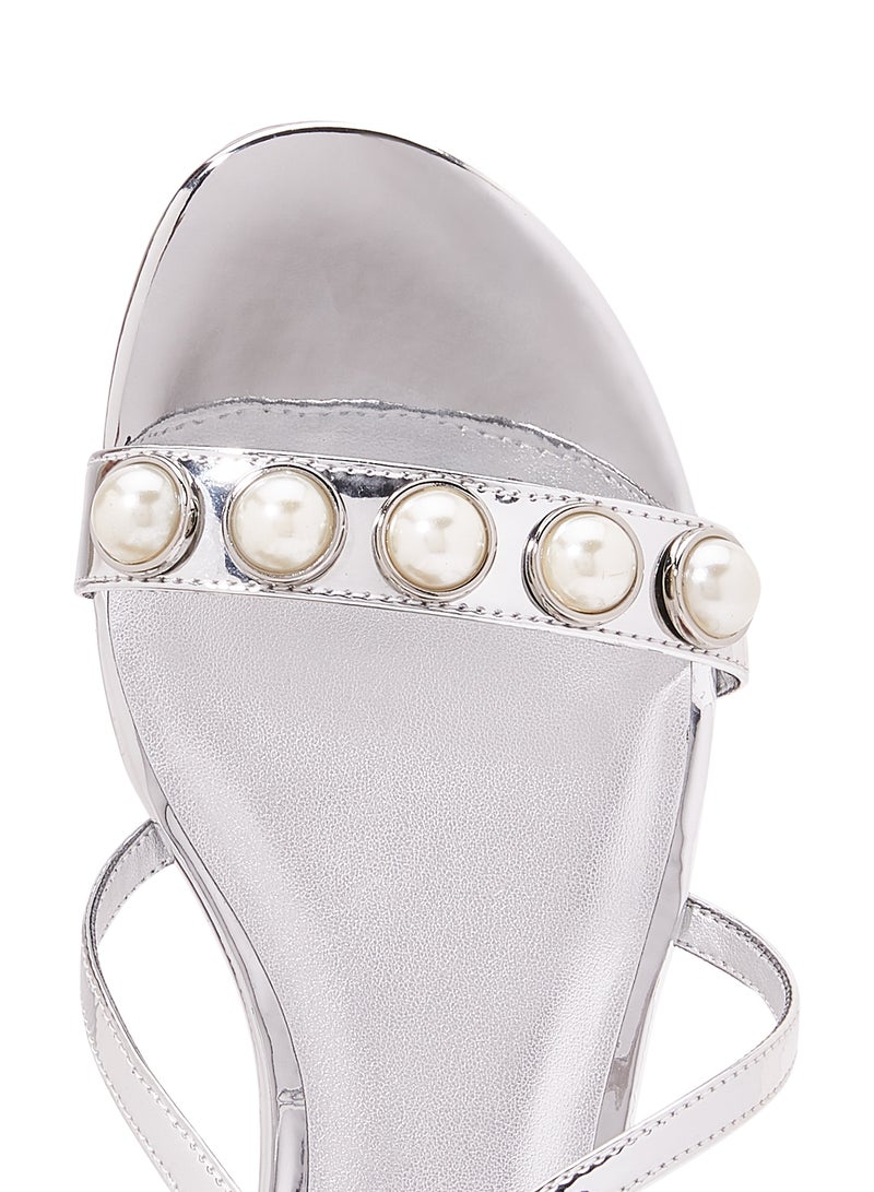 Dane Ankle Strap Sandals Silver