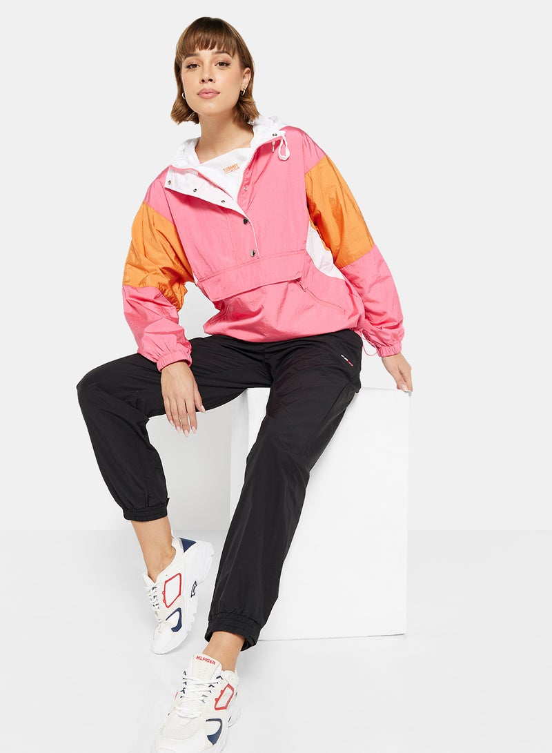 Colourblock Popover Hooded Jacket Glamour Pink / Multi