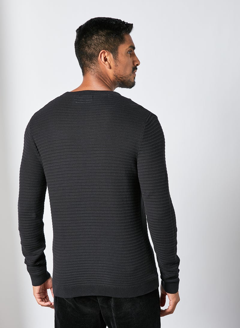 Knit Crew Neck Sweater Black