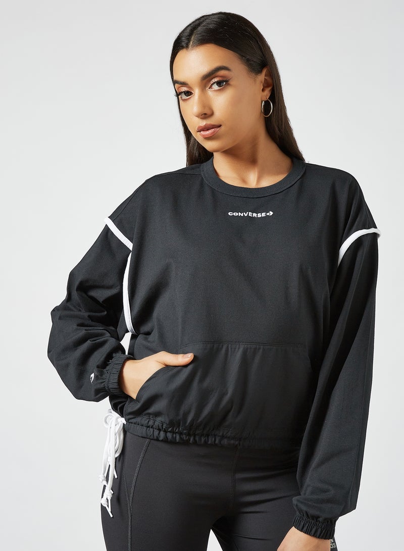 Jersey Crew Neck Sweatshirt Black