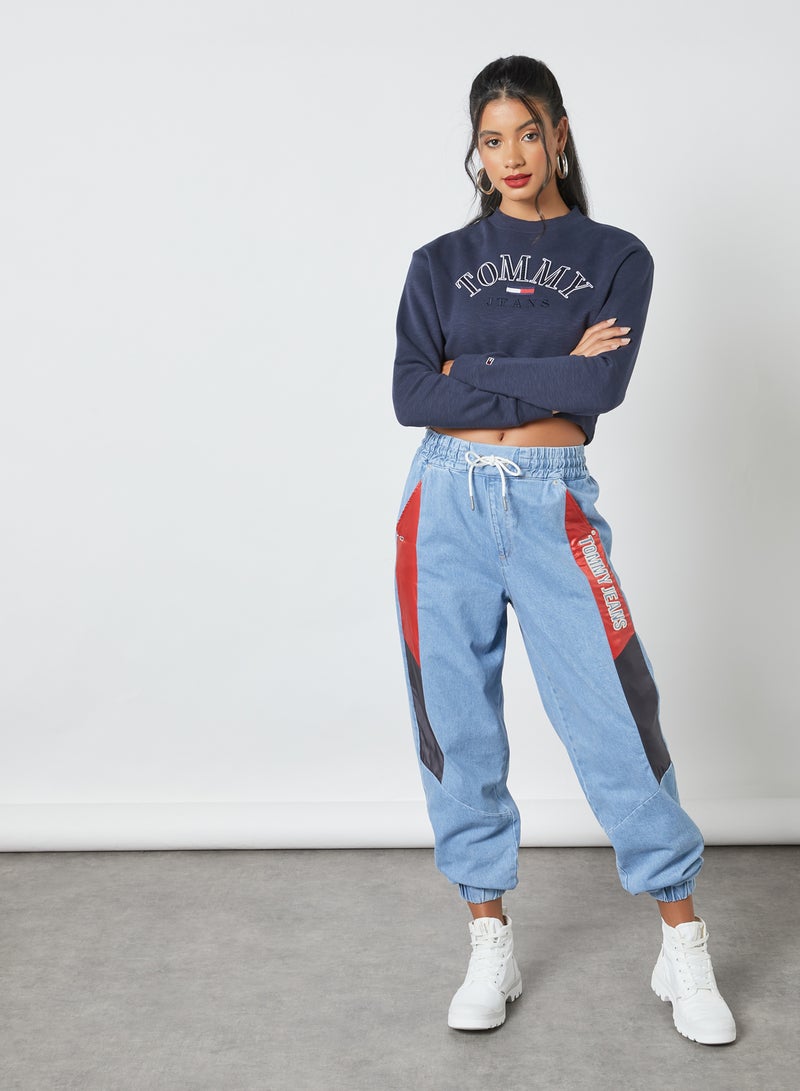 Logo Cropped Sweatshirt Twilight Navy