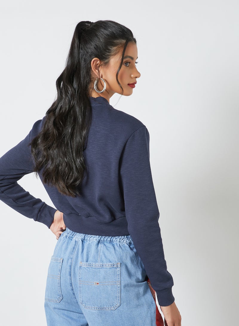 Logo Cropped Sweatshirt Twilight Navy