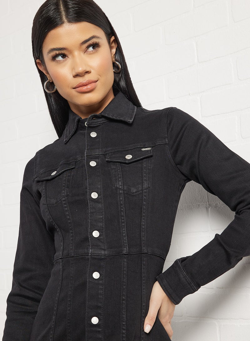 Claire Denim Dress Black