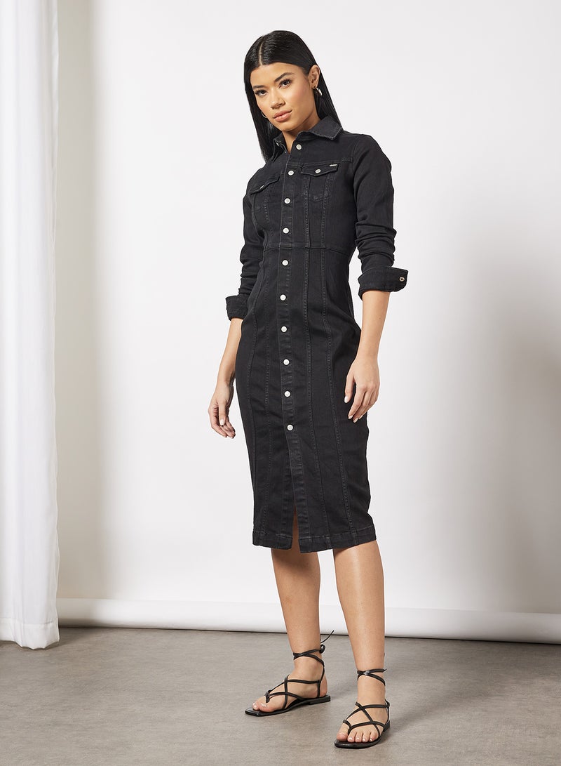 Claire Denim Dress Black