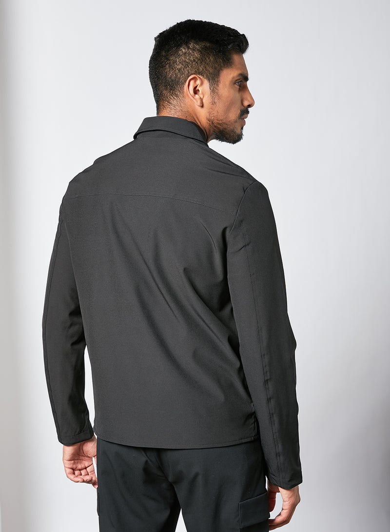 Pocket Zip-Up Jacket Black