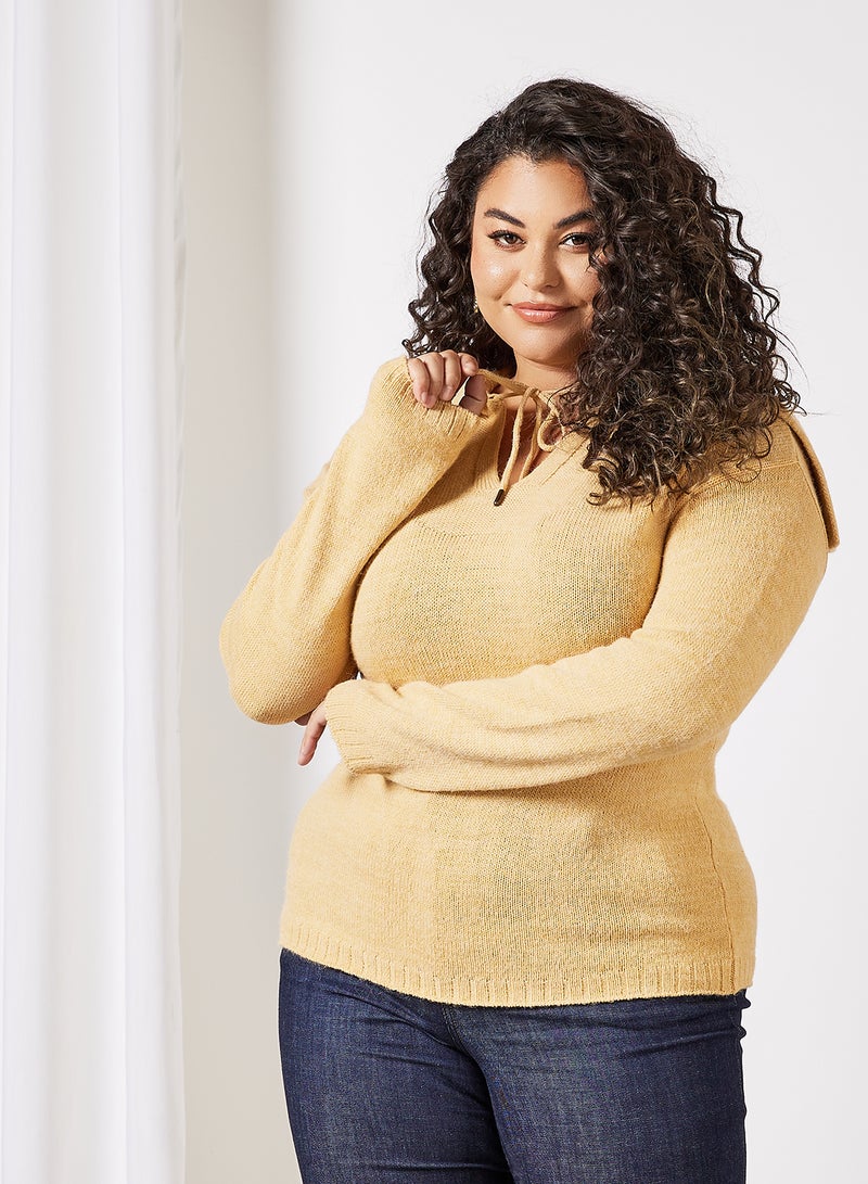 Plus Size Cape Neck Sweater Vanilla