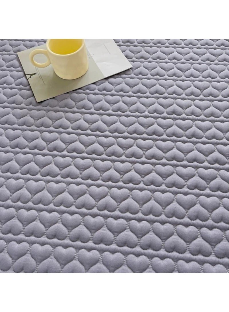 Waterproof Fitted Bedding Topper Set 200 x 200 CM King Size - Dark Grey Protect Your Mattress and Pillows Includes 2 Pillowcases