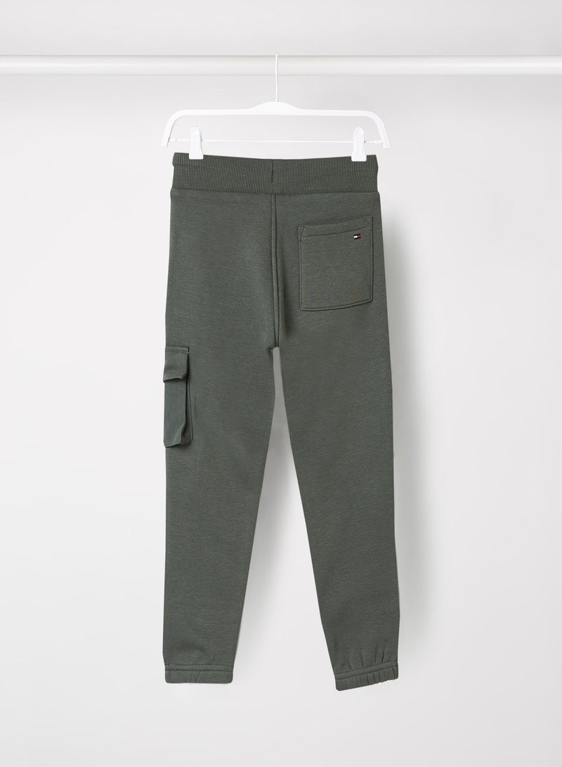 Kids Utility Cargo Sweatpants Green