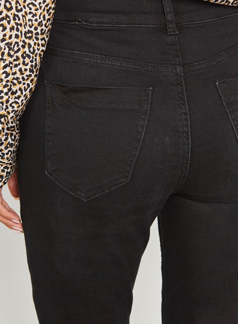 Button Detail Skinny Jeans